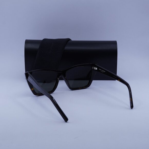 Saint Laurent SL 276 MICA 033 Cat Eye Sunglasses - Dark Havana/Grey main image 4